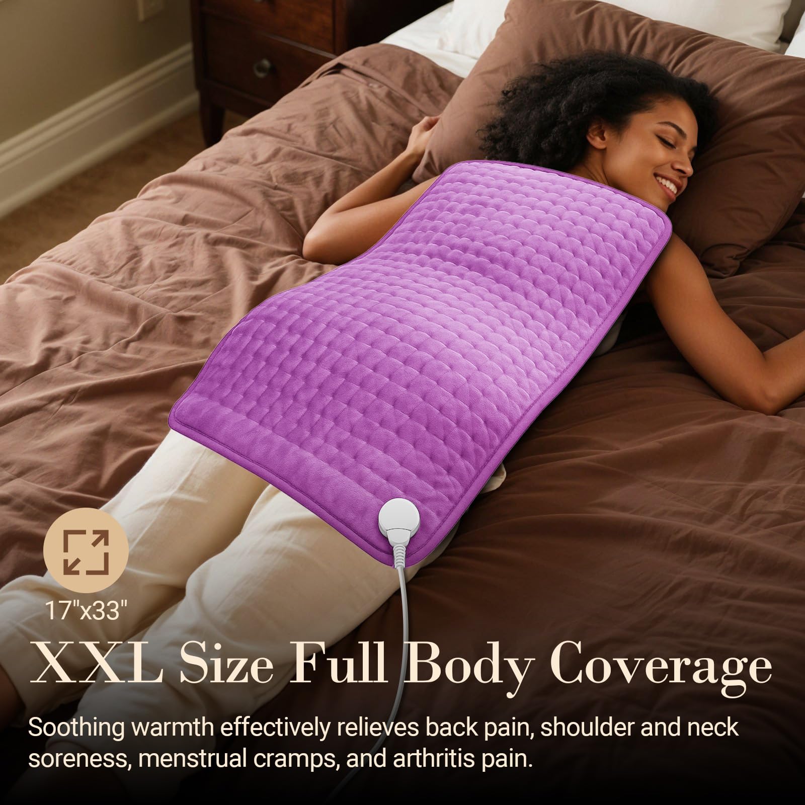 CuPiLo heating pad safety features auto-off and temperature control