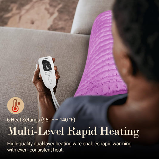 CuPiLo heating pad with velvet-soft fabric for gentle, cozy heat therapy