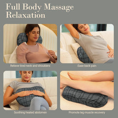 CuPiLo massager used as a pillow and lumbar support on a sofa.