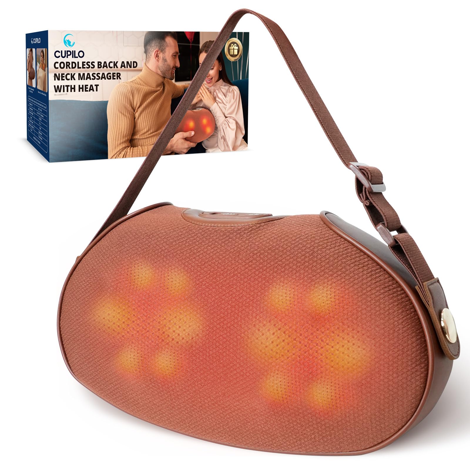 CuPiLo Shiatsu back massager pillow delivers deep kneading on the couch for relaxation