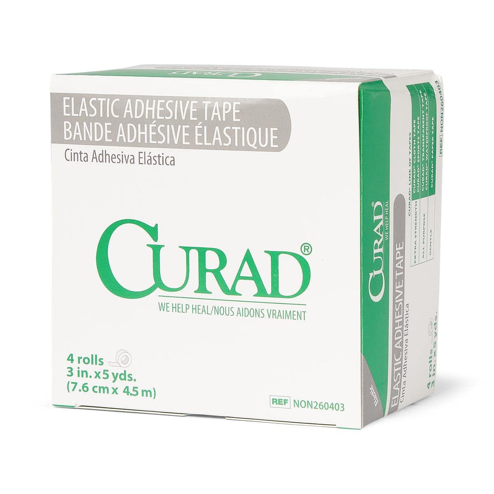 Curad adhesive tape close-up showing strong adhesion for bandages.