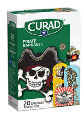 CURAD Kids Pirate Bandages with assorted sizes fit various minor wounds
