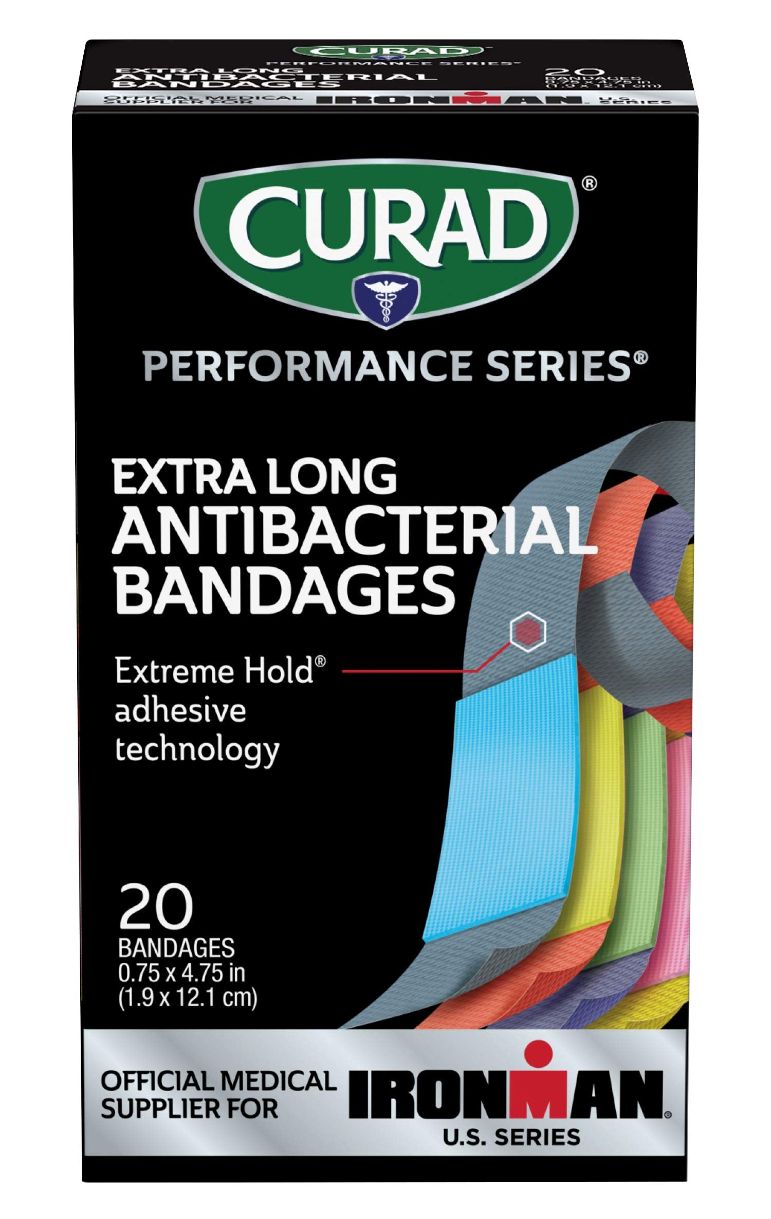 CURAD Performance Series heavy-duty fabric bandage conforms to arm movements
