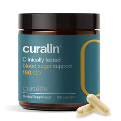 CuraLife Curalin bottle front view for daily energy support after meals