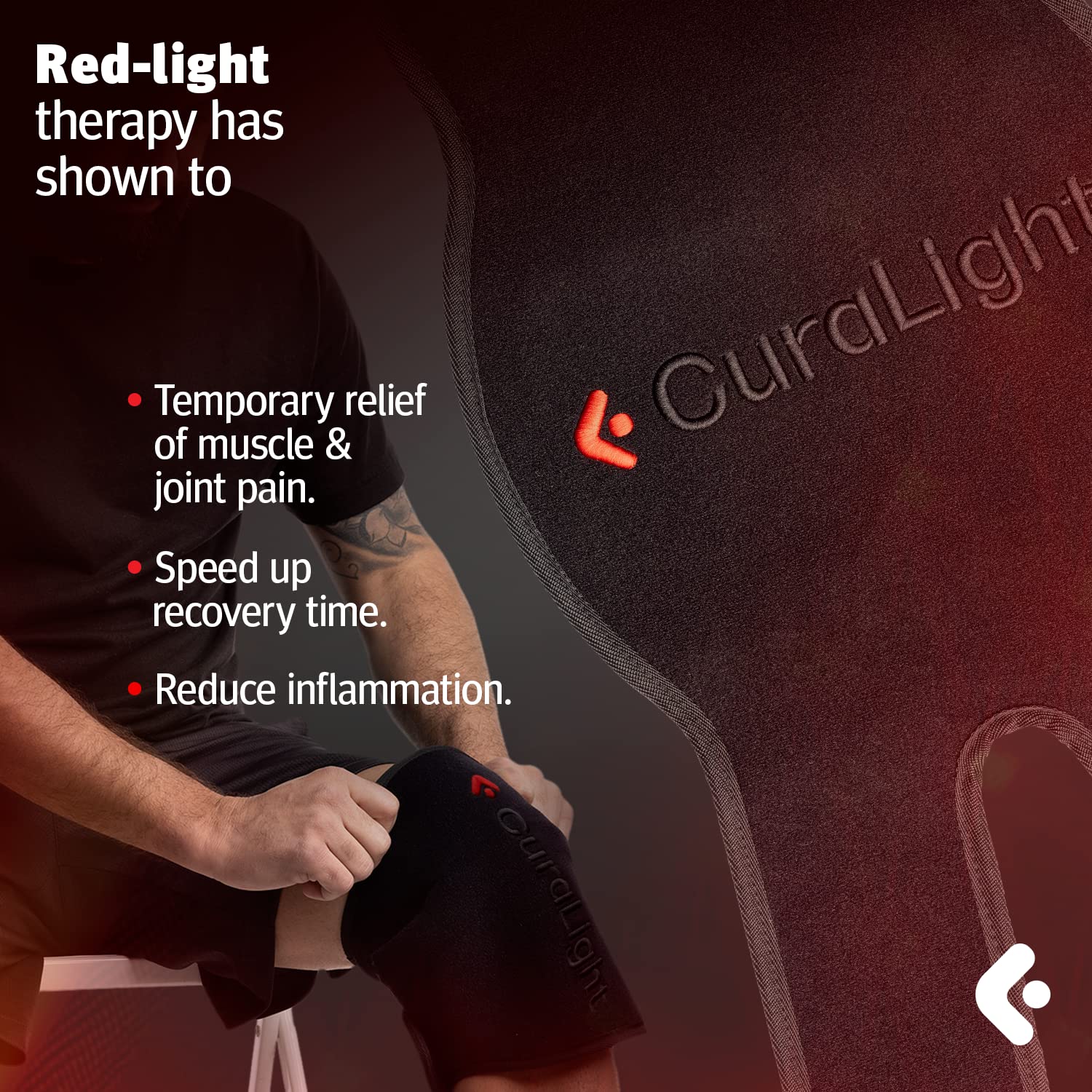 Curalight infrared LEDs demonstrate deeper penetration during sessions.