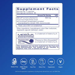 CurcumaSorb capsules closeup shows Meriva curcumin phytosome presence