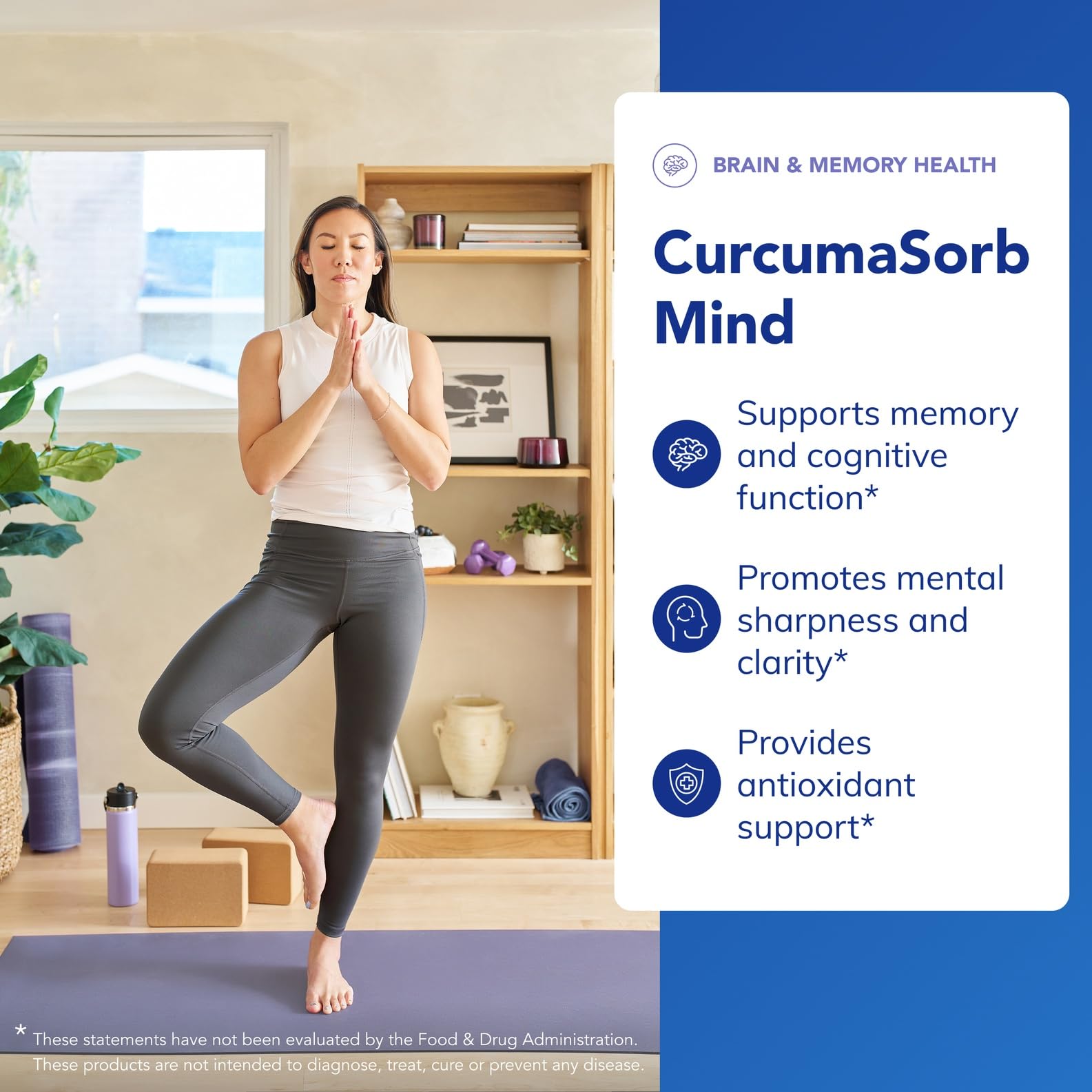 CurcumaSorb Mind label design emphasizing purity and quality.