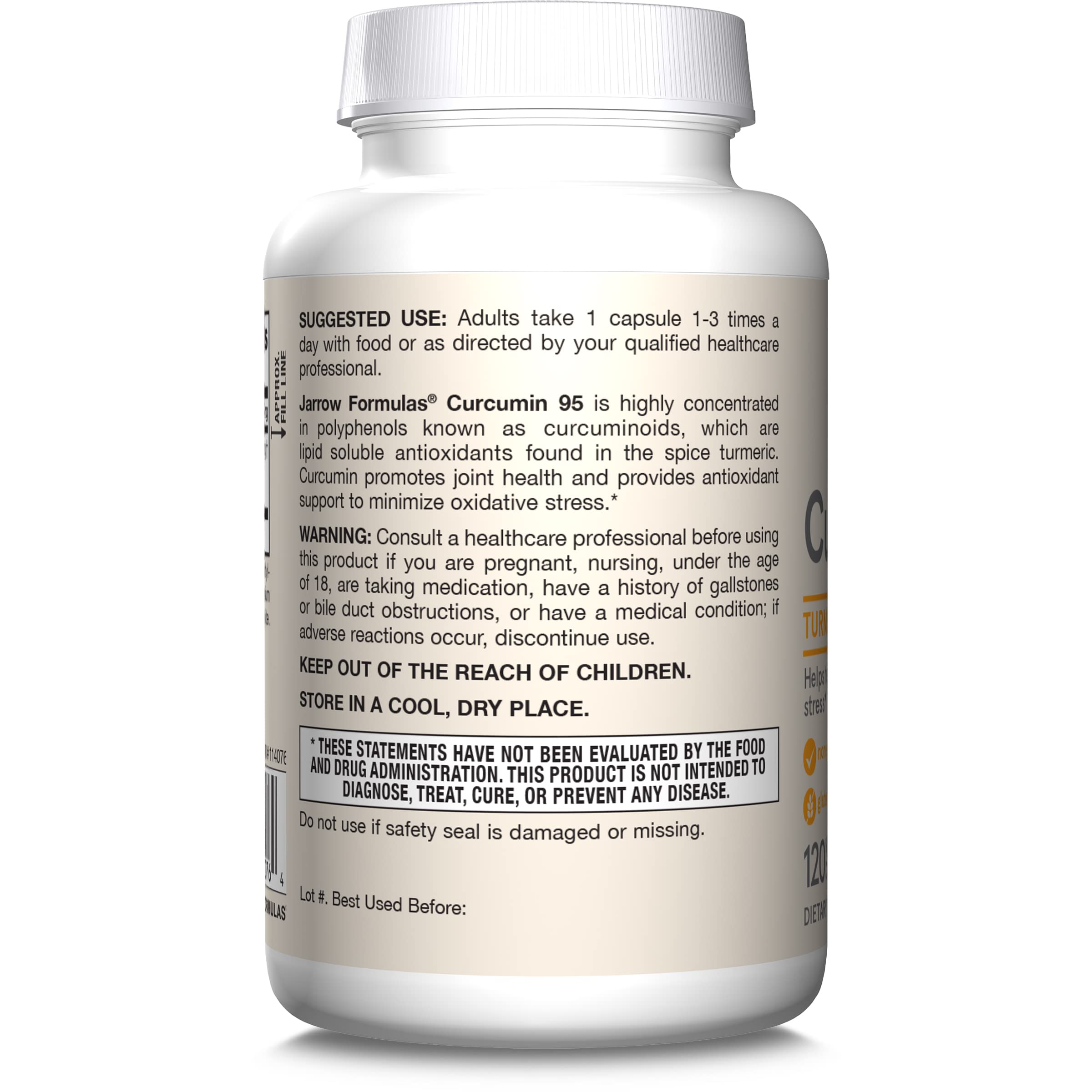 Curcumin 95 veggie capsule packaging emphasizes gluten-free formulation.