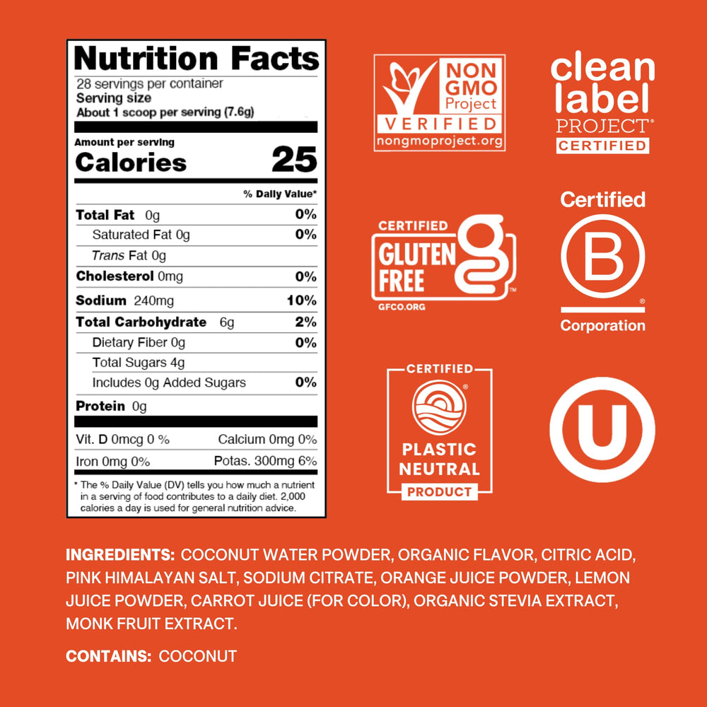 Cure Hydration Blood Orange being mixed in a glass for rapid rehydration.