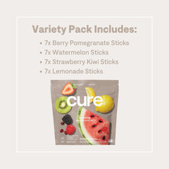 Water with Cure Hydration packet dissolving for fast hydration