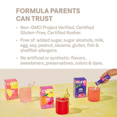 Cure Hydration Kids glass with mixed drink showing kid-friendly flavor.
