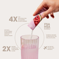 Cure Hydration powder dissolving in water for easy mix.