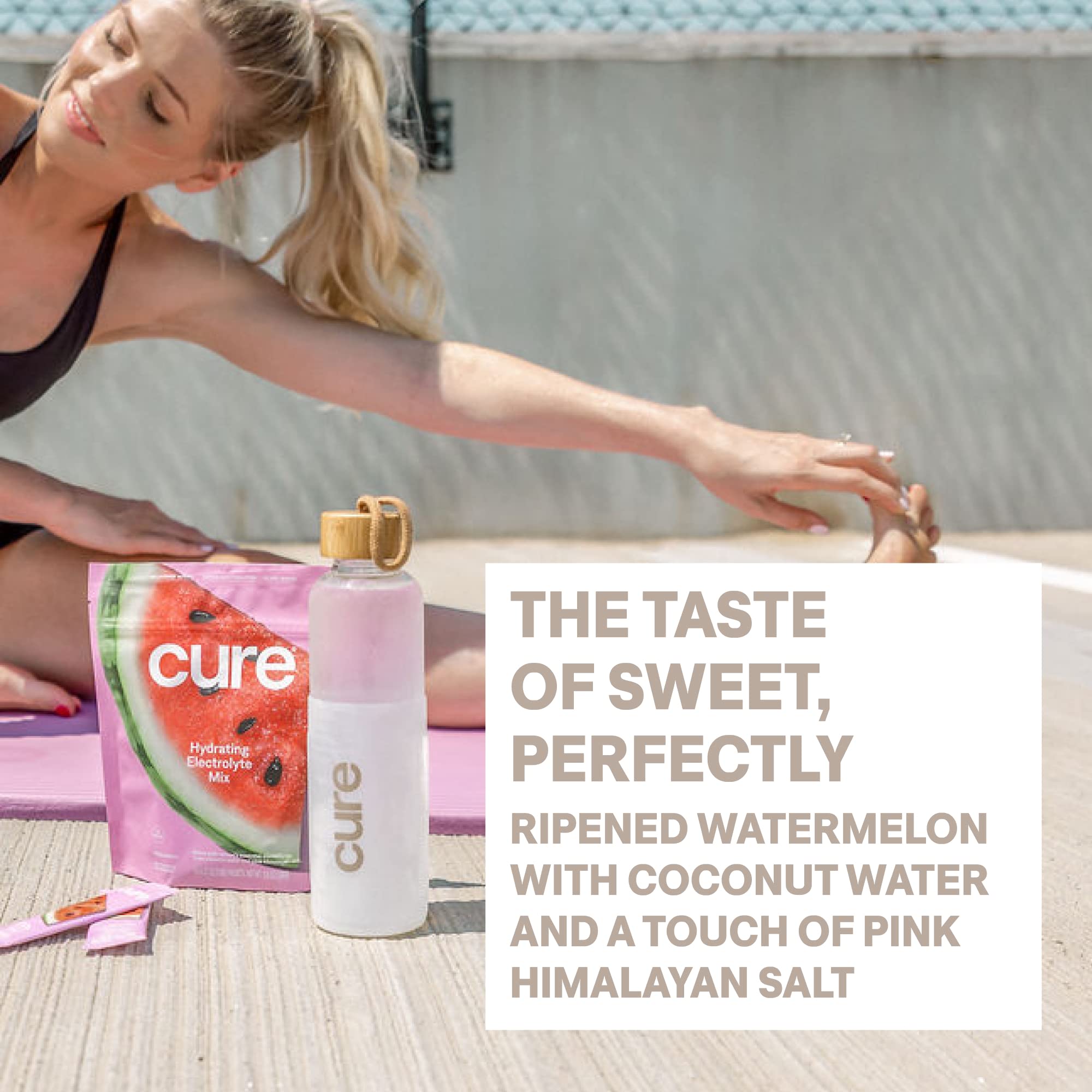 Cure Hydration vegan label emphasizing plant-based formula.