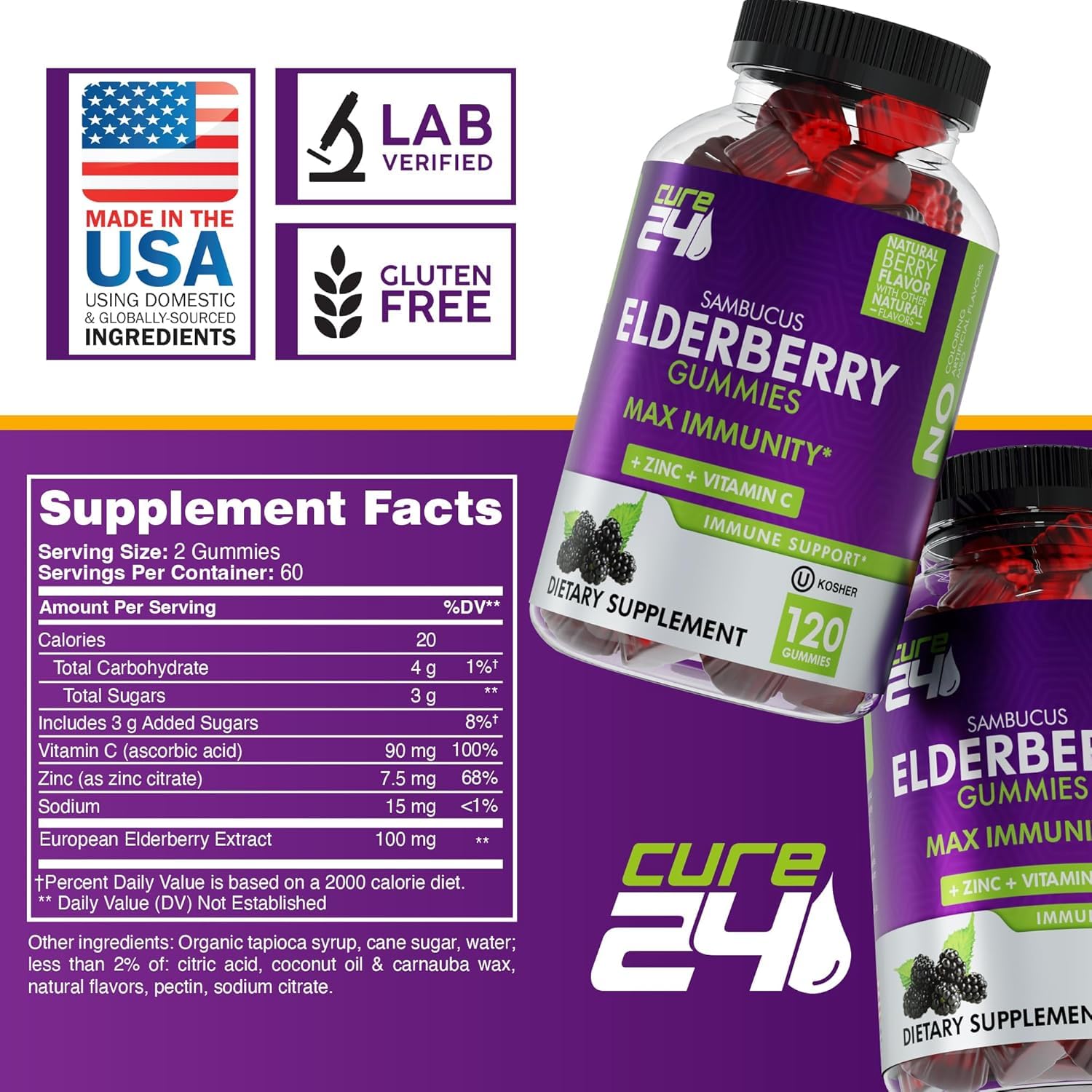 Cure24 vitamin C and zinc icons represent essential nutrients for daily wellness