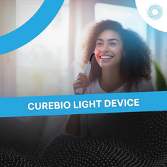 CureBio infrared light device targeting the mouth with multi-wavelength coverage