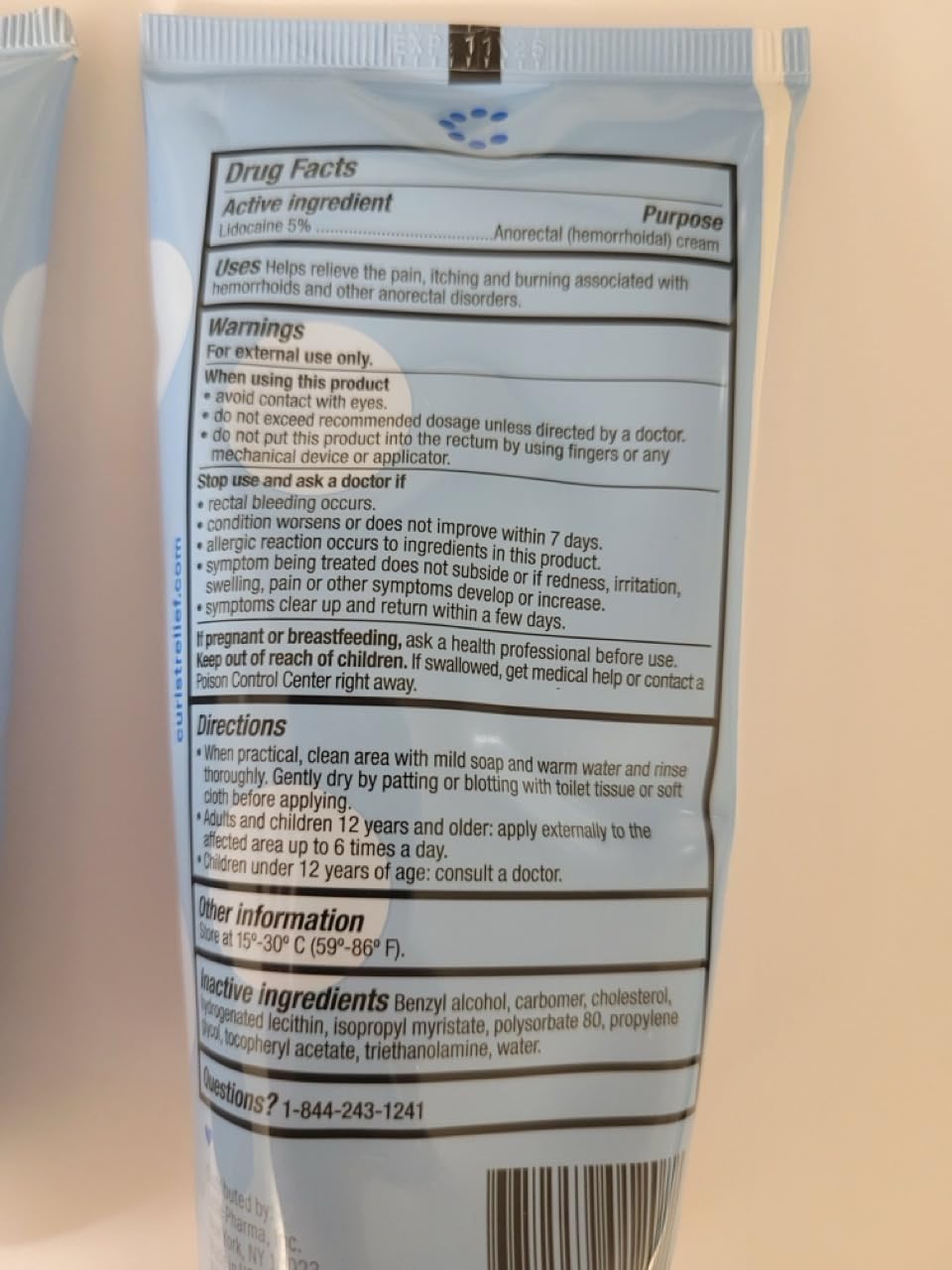 Curist 5% Lidocaine cream 6oz tube eco-friendly packaging and branding