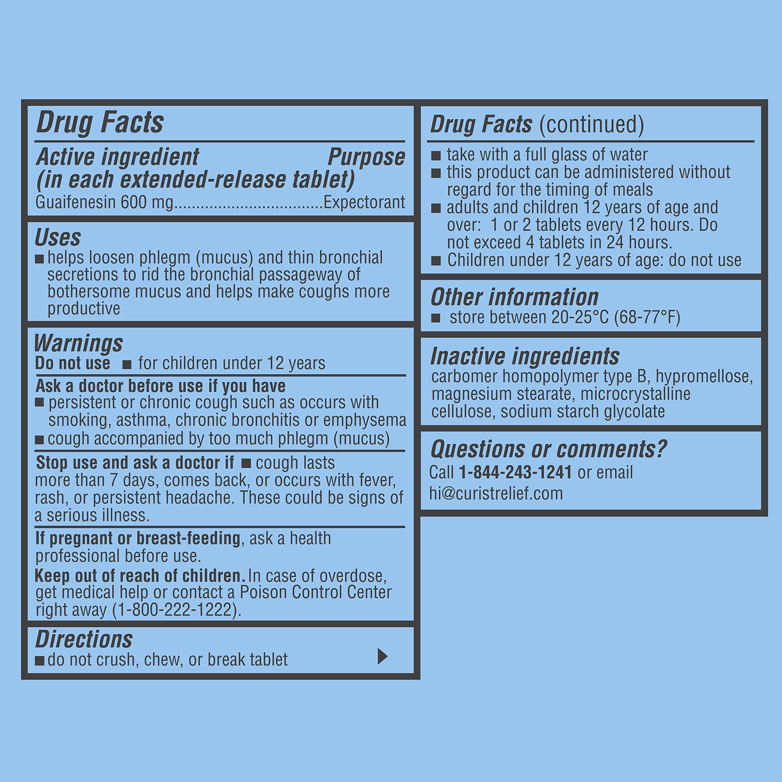Curist bulk-pack label and bottle front view