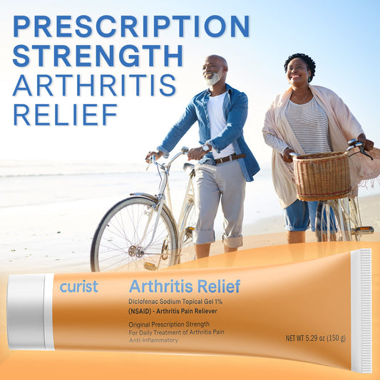 Curist Diclofenac Gel 1% being applied to skin for local relief with a non-greasy finish.