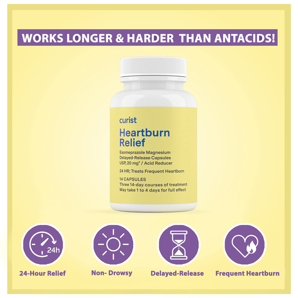Curist Esomeprazole packaging showing two-pack option for steady supply