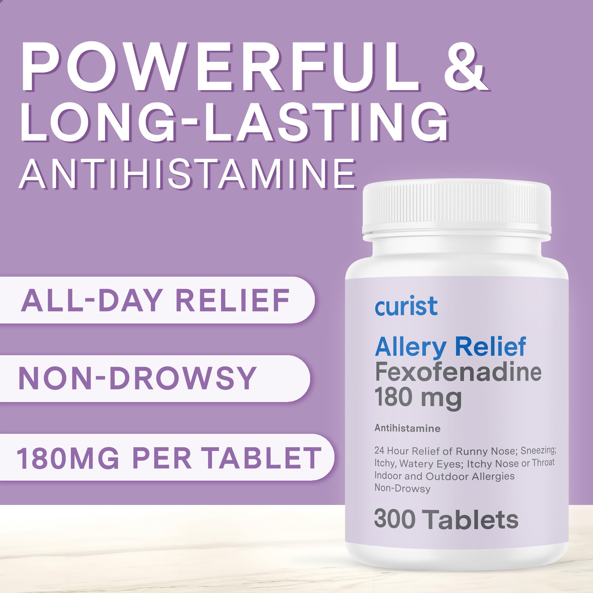 Curist Fexofenadine 180mg packaging-inside-view shows the bulk allergy relief option.