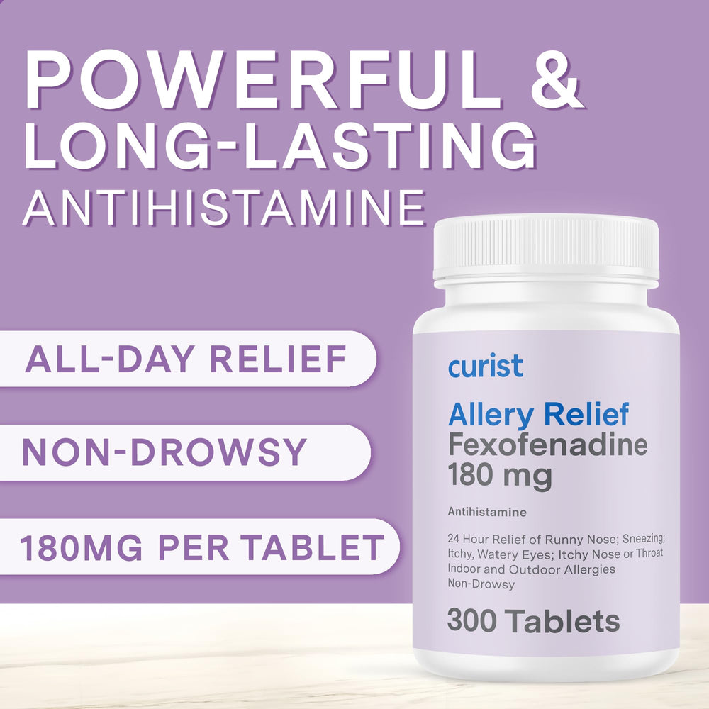 Curist Fexofenadine 180mg packaging-inside-view shows the bulk allergy relief option.