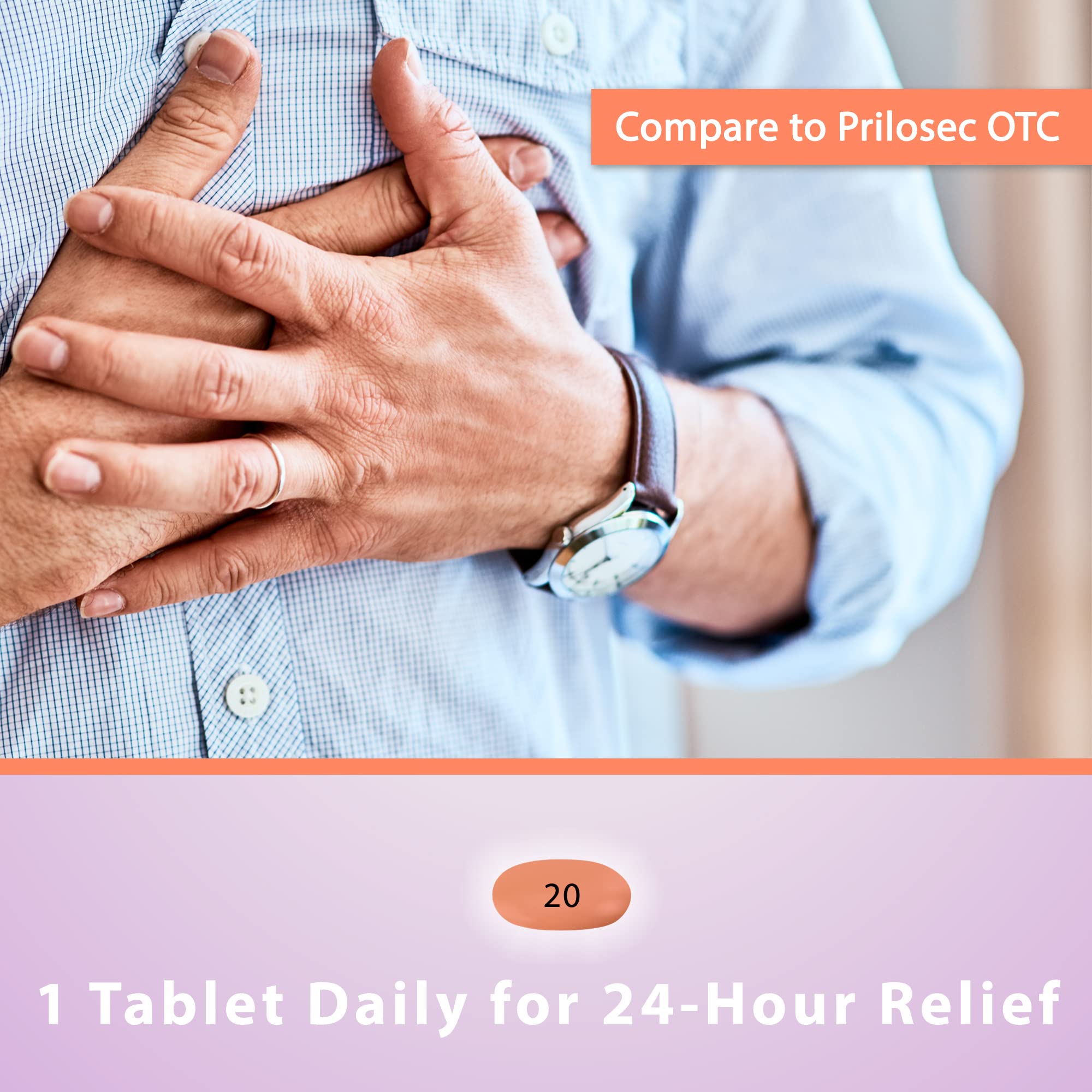 Smooth-coated Omeprazole tablet close-up highlighting easy swallowing.