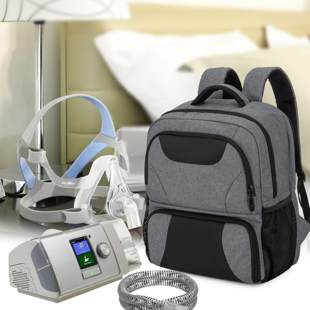 CURMIO CPAP backpack cushioned straps provide comfortable travel during trips.