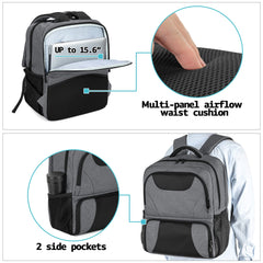 CURMIO CPAP backpack front pockets keep cords and masks within easy reach.