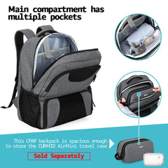 CURMIO CPAP backpack padded laptop sleeve protects a laptop up to 15.6 inches.