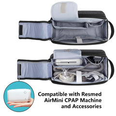 CURMIO CPAP travel bag main compartment housing AirMini and essential gear neatly.
