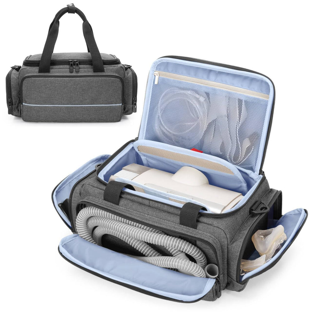 CURMIO CPAP travel bag exterior with handle for easy travel
