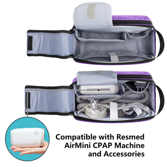 CURMIO CPAP travel bag front-compartment stores masks and batteries neatly