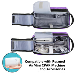 CURMIO CPAP travel bag front-compartment stores masks and batteries neatly