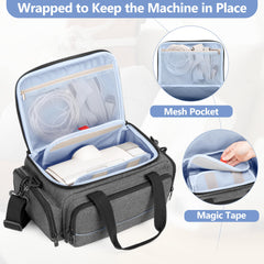 CURMIO CPAP travel bag wraparound strap keeps CPAP secure during transit
