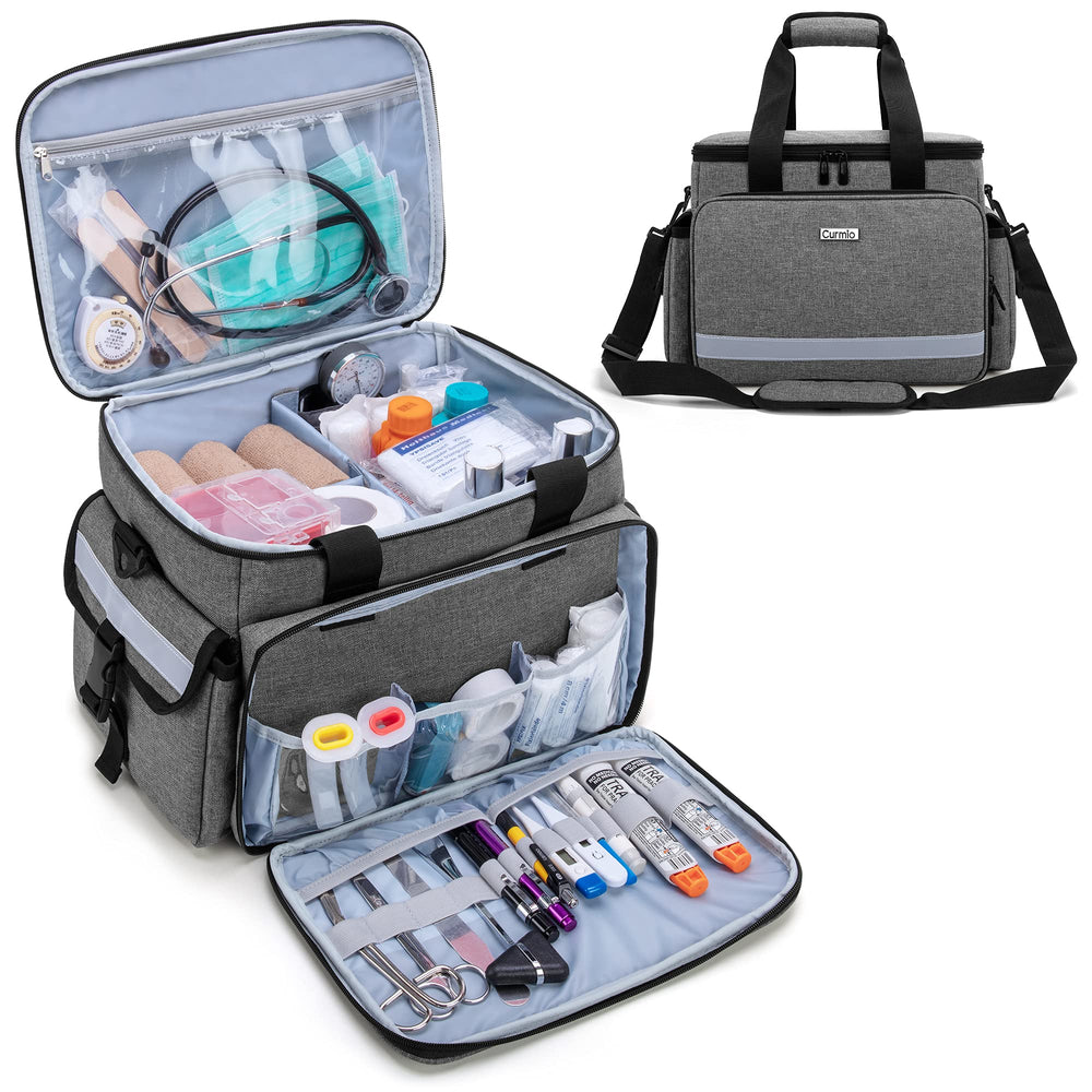 CURMIO medical bag main compartment with dividers for organized first aid supplies.