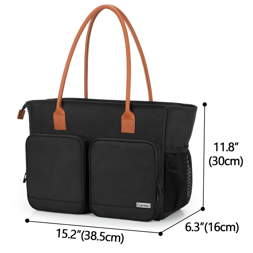 CURMIO Nurse Tote Bag water-resistant nylon protects gear during daily use.