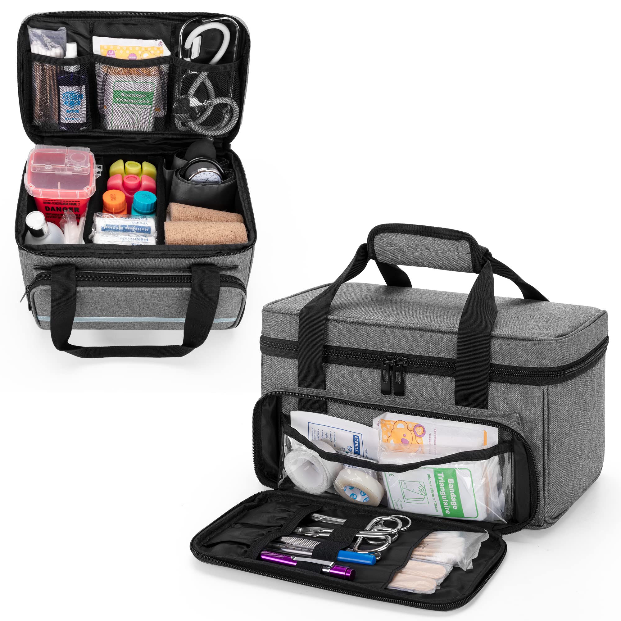 CURMIO small first aid bag back pocket stores manuals or extra first aid items for quick reference.
