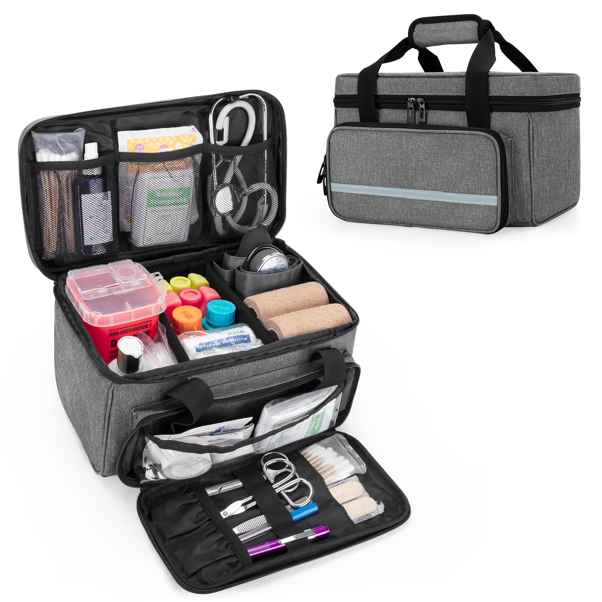 CURMIO small first aid bag main compartment keeps supplies neatly organized for quick access.