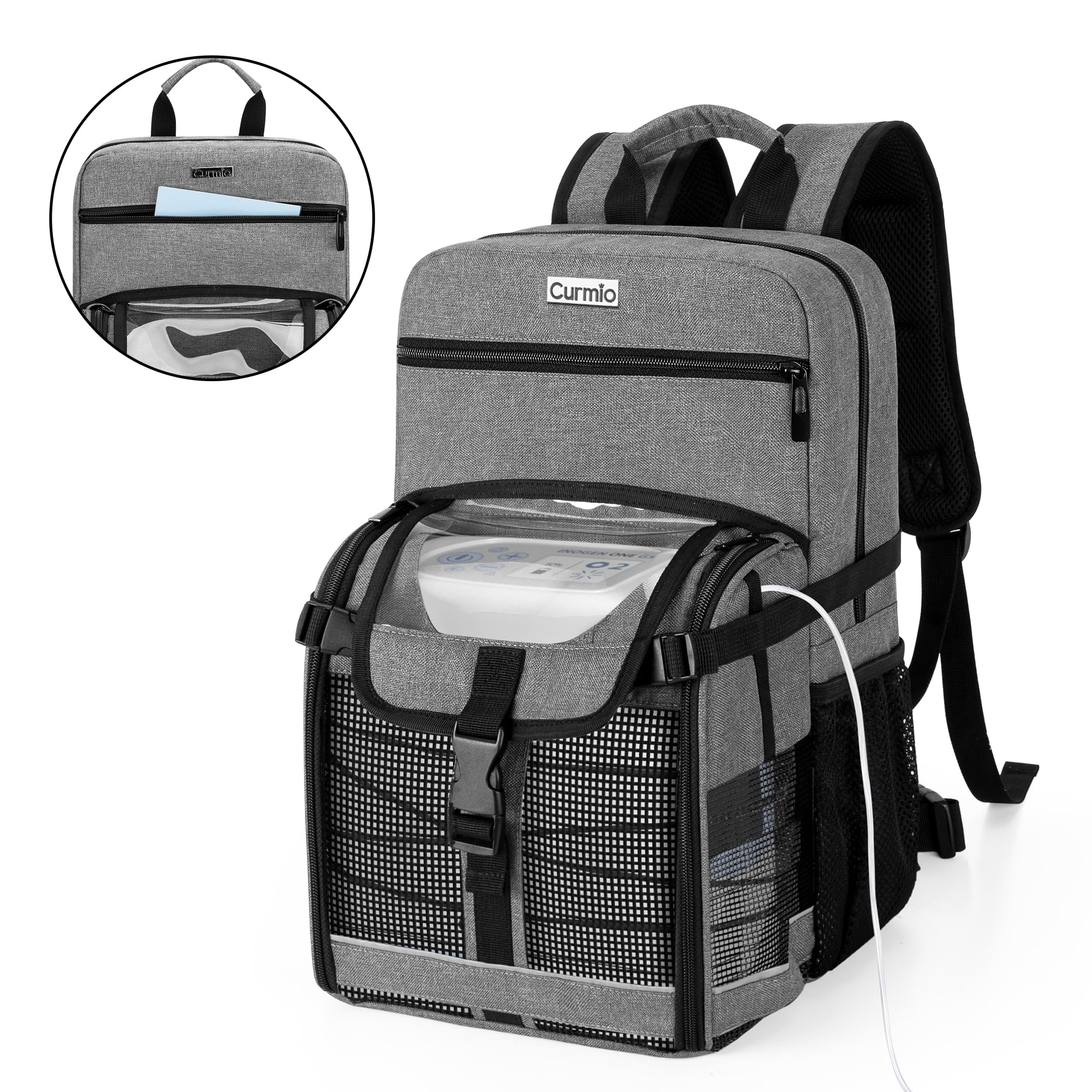 CURMIO travel backpack roomy main compartment fits a 14-inch laptop and more