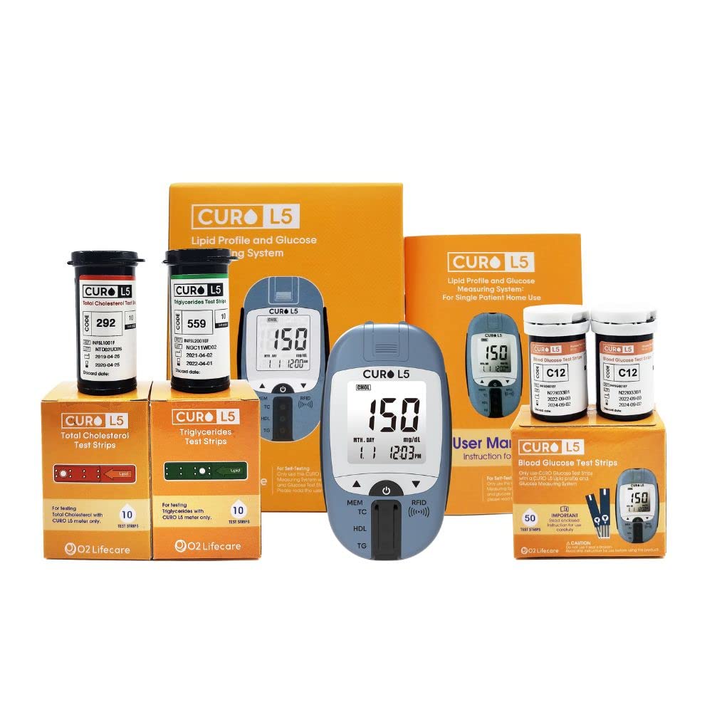 CURO L5 device front view, compact design for convenient home testing.