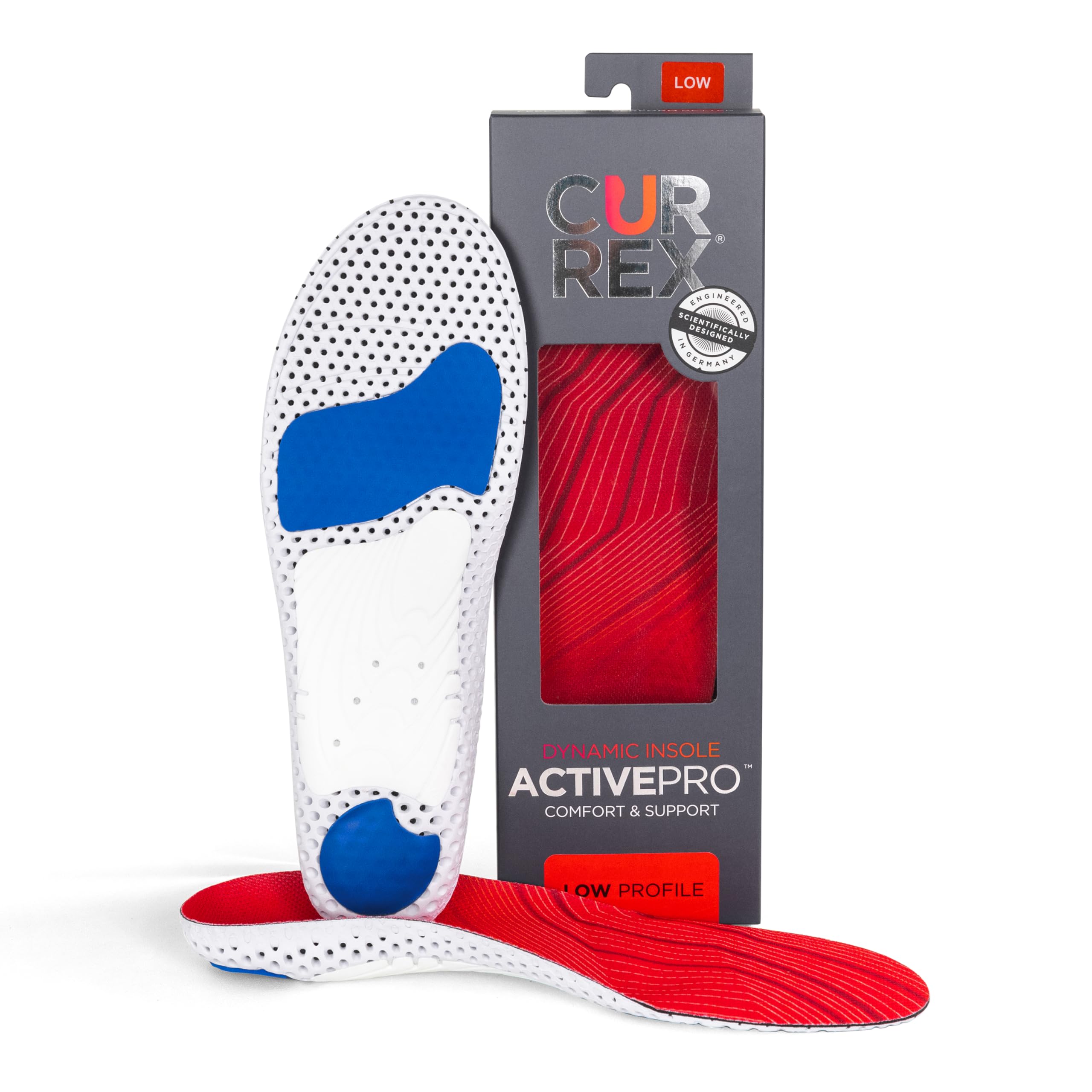 CURREX ActivePro insoles provide heel-to-toe cushioning for daily comfort.