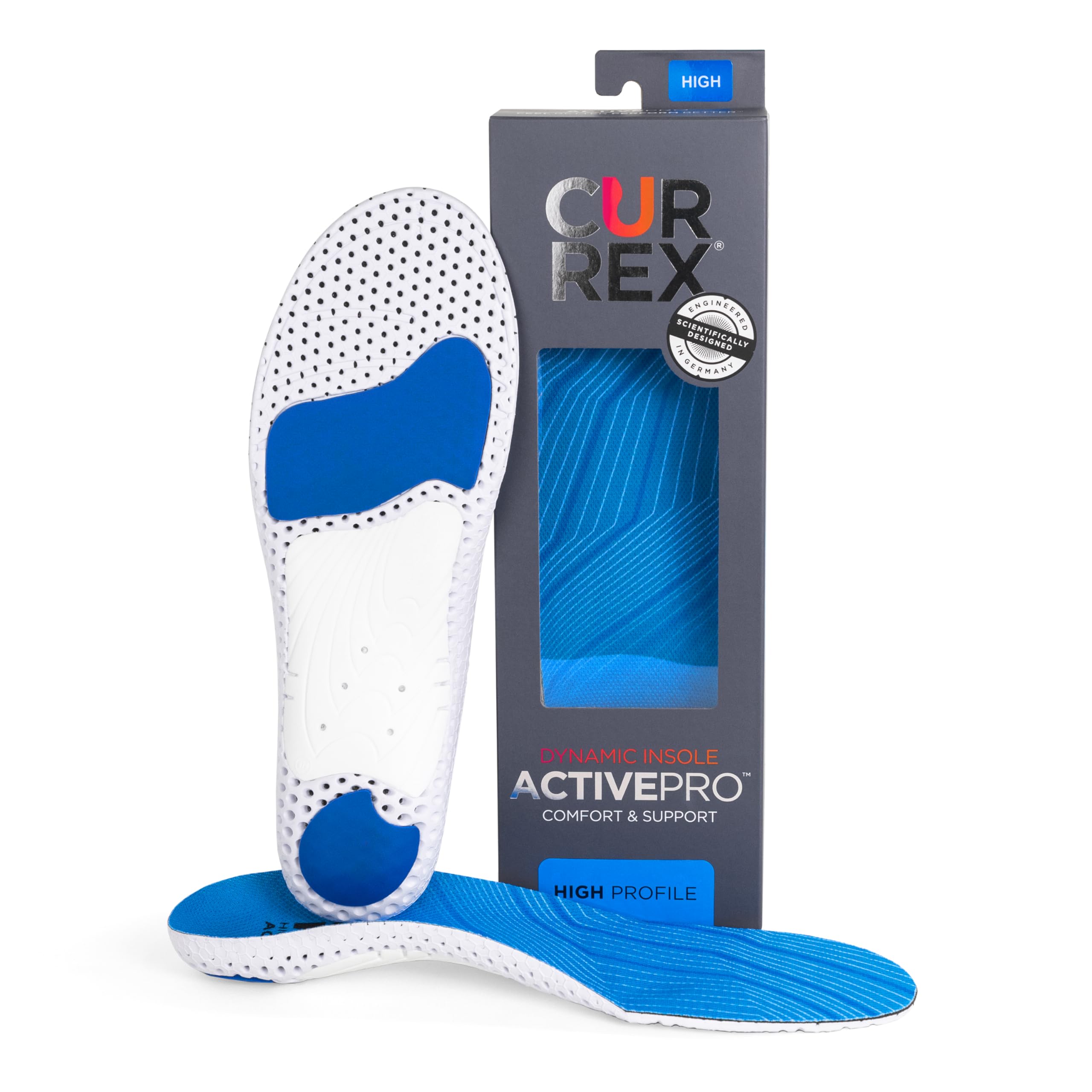 currex ActivePro insole with heel cushioning for walking comfort