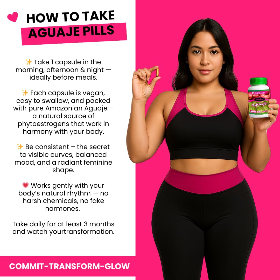 CurvyFruit Aguaje capsules arranged in a row