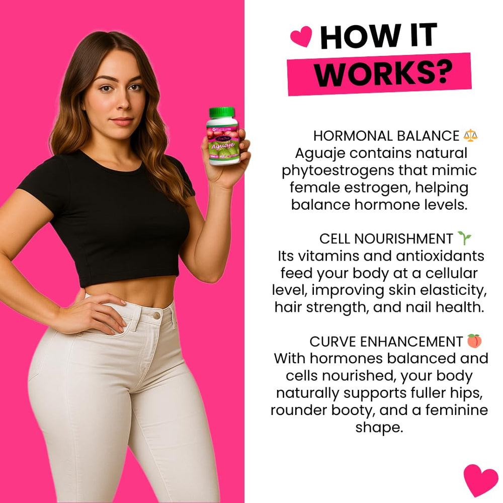 CurvyFruit Aguaje capsules on white background