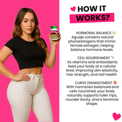 CurvyFruit Aguaje capsules on white background