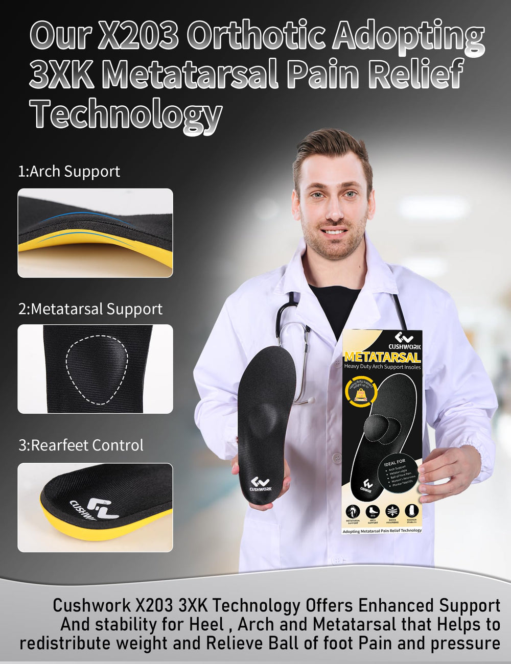Cushwork breathable non-slip fabric liner keeps feet dry and fresh