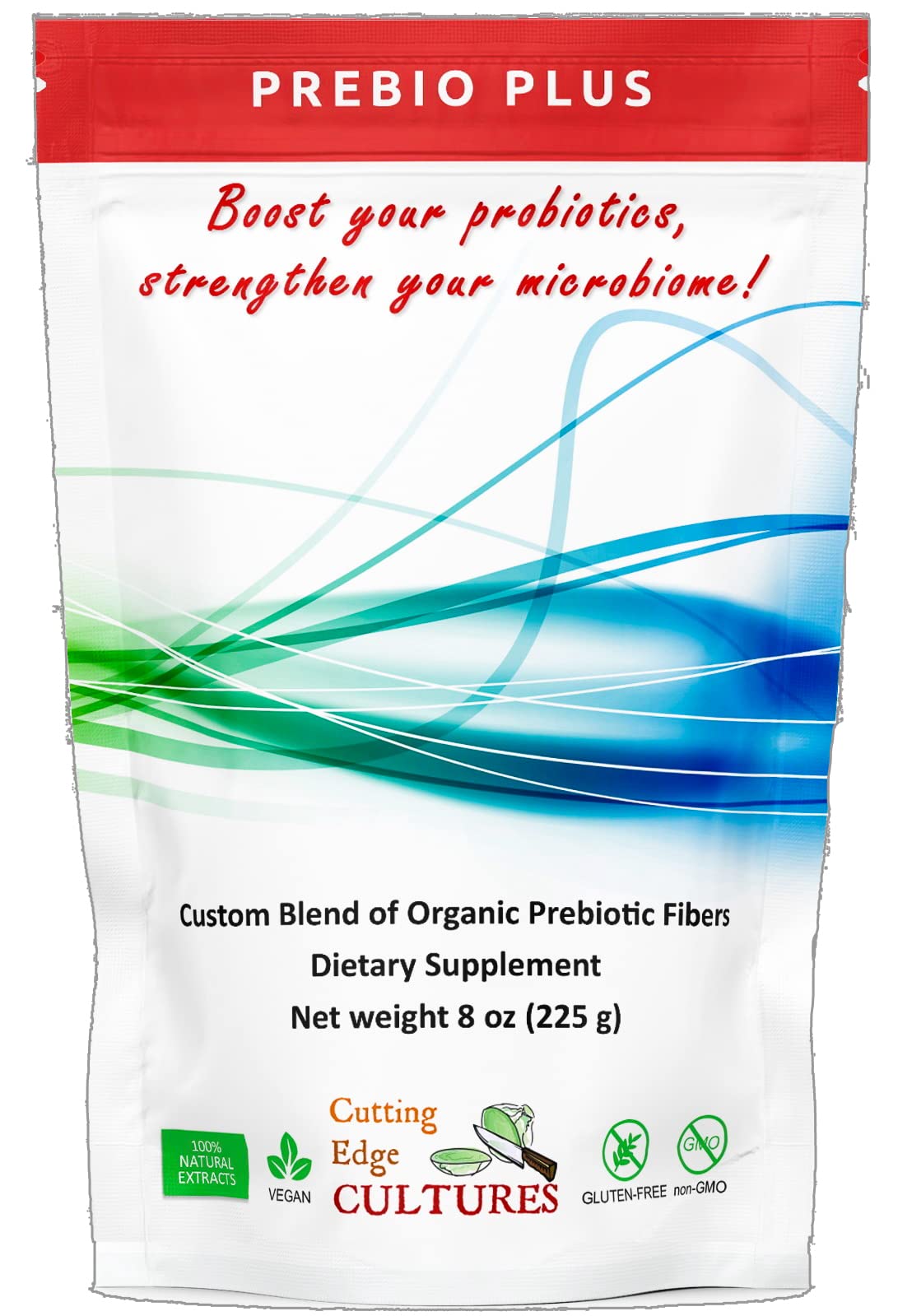 Cutting Edge Cultures Prebio Plus bottle for easy daily prebiotic support.