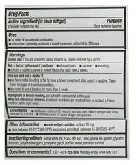 CVS Health docusate sodium softgels 250 mg image showing softgels for gentle use