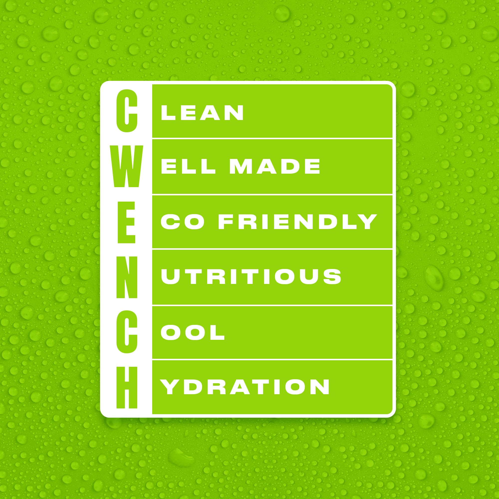 CWENCH Hydration Cherry Lime label close-up highlighting natural sweetener.
