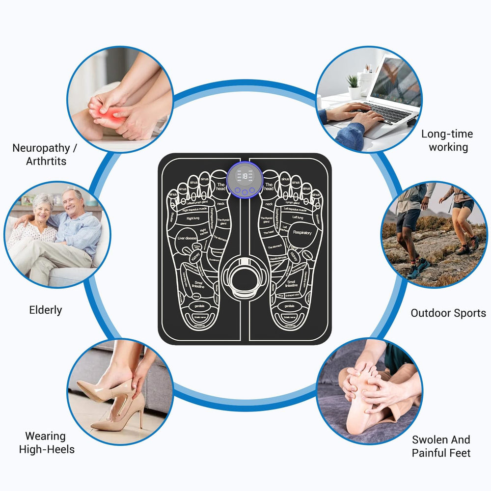 CWTUL Health Expert Electronic Stimulator feet sole pads enable focused foot therapy.